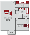 1 Bed 1 Bath